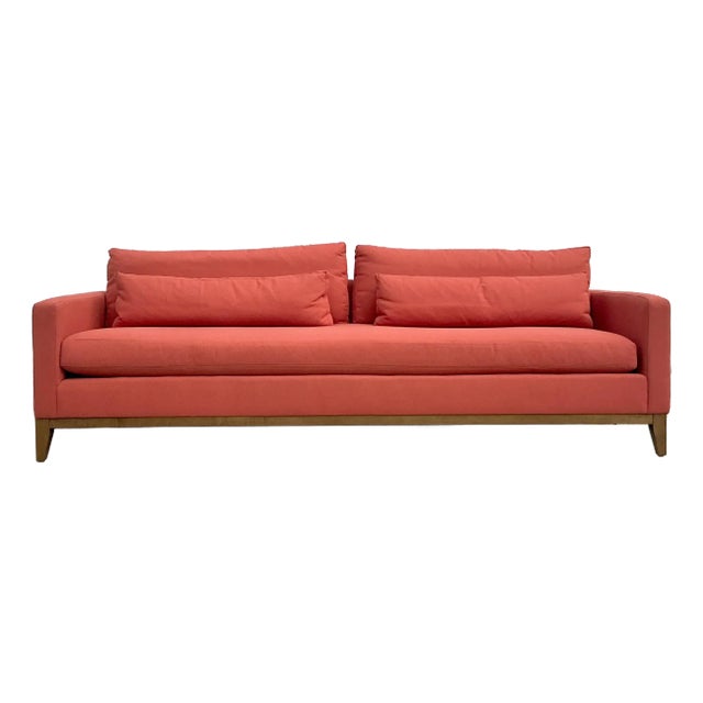 Vintage Boho Kravet Tuxedo Sofa in Perennials Nailhead For Sale