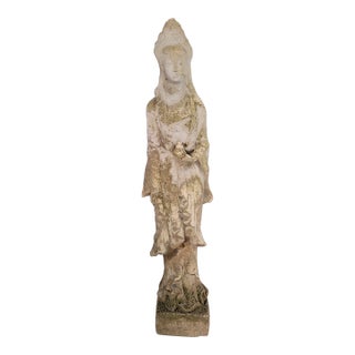 Antique Chinese Garden Sculpture of a Deity For Sale
