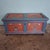 Antique Hand-Painted Folk Art Chest in Blue and Red, 1841 For Sale - Image 3 of 18