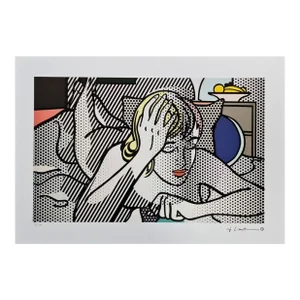 1980s Original Roy Lichtenstein "Thinking Girl" Limited Edition Lithograph