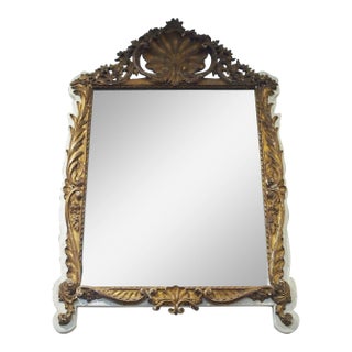 Regence Style Creme Paint and Gilded Mirror For Sale