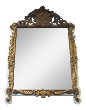 Regence Style Creme Paint and Gilded Mirror