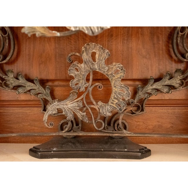 Custom Iron Work & Bronze Marble Top Console Table For Sale - Image 14 of 16