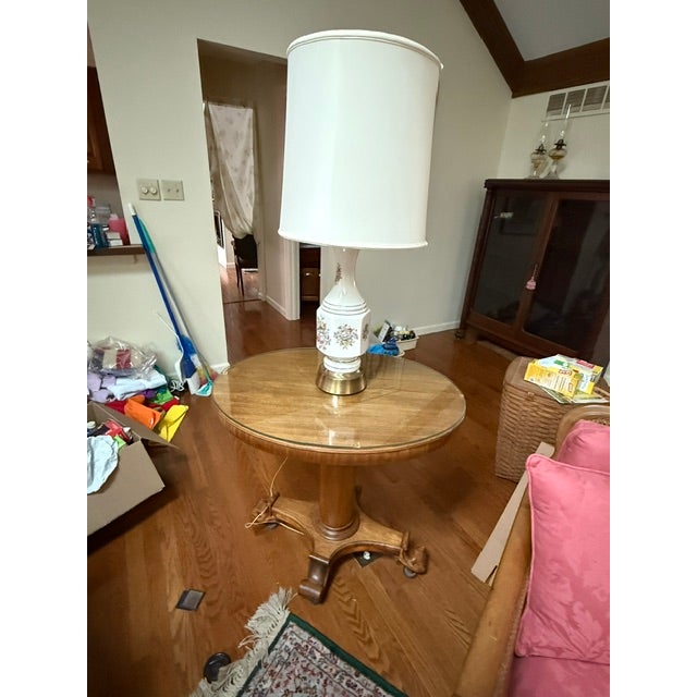 Wood Antique American Empire Style Pedestal Table For Sale - Image 7 of 7