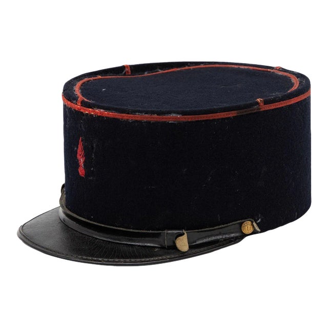Vintage French Military Academy Officers Hat, Mid Century For Sale