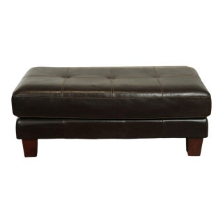 Divani Chateau D'Ax Italian Brown Leather Ottoman (F) For Sale