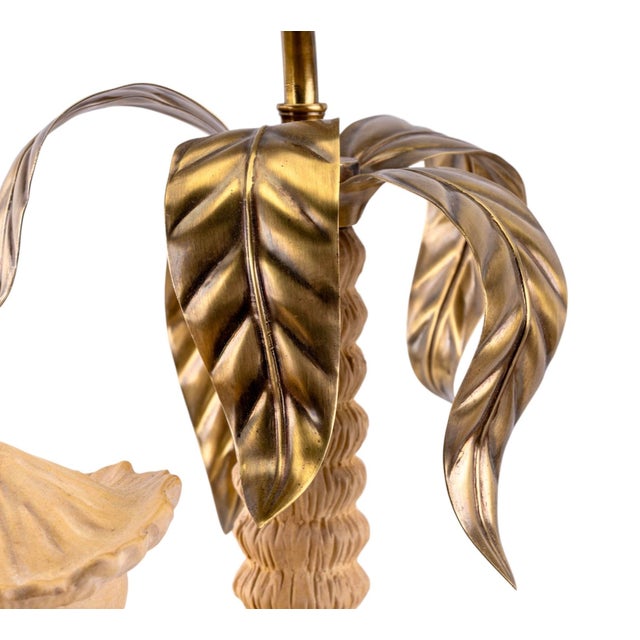 Hollywood Regency Chapman Terracotta Chinoiserie Palm Frond Table Lamps - Pair For Sale - Image 9 of 10