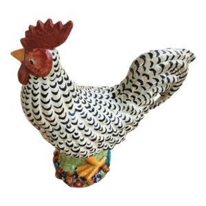 Vintage Majolica Style Italian Ceramic RoosterRooster