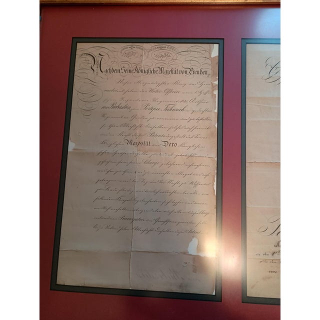 An exceptional and fully authentic 19th‑century Prussian royal military commission, dated March 6, 1849, and personally...