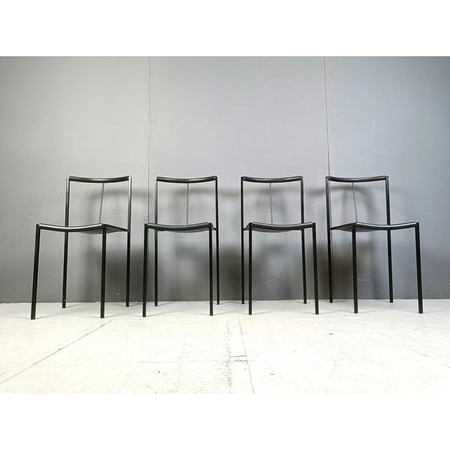 Chairs by Sergio Calatroni and Maurizio Peregalli for Zeus Noto, 1985, Set of 4 For Sale - Image 6 of 11
