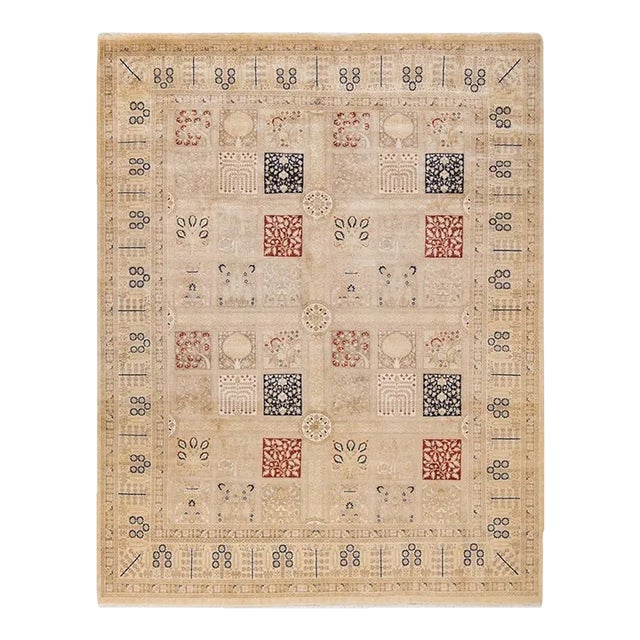 Mogul, One-of-a-Kind Hand-Knotted Area Rug in Ivory, 8' 1" x 10' 4" For Sale