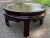 1940s Vintage Round Asian Ming Style Hand Carved Rosewood Low Coffee Table For Sale - Image 5 of 12