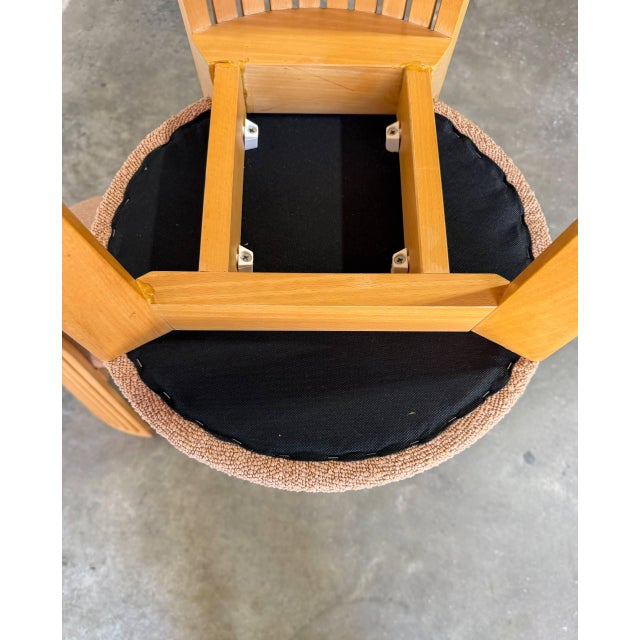Highback Slat Dining Chairs Set of 4 New Upholstery Vintage Mid-Century Modern 1970s For Sale - Image 10 of 11