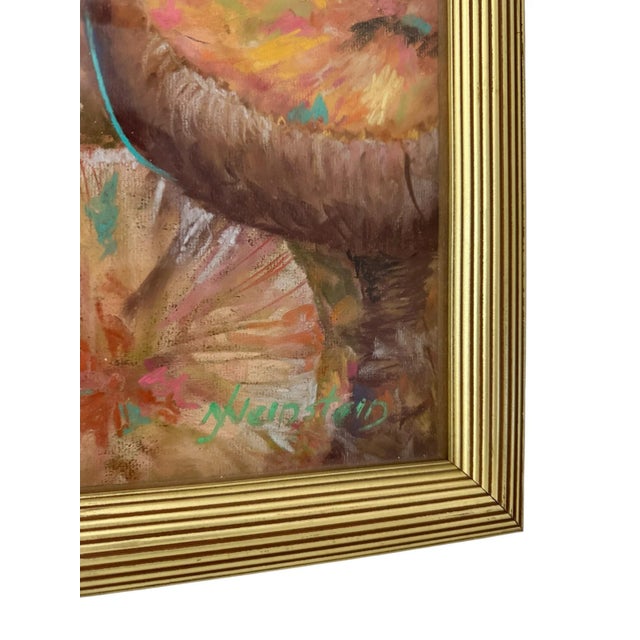 Signed Original Art Mushroom Toadstools Giltwood Framed Triptych For Sale - Image 6 of 11