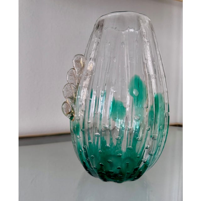 Stunning green and gold vase. Unsigned.