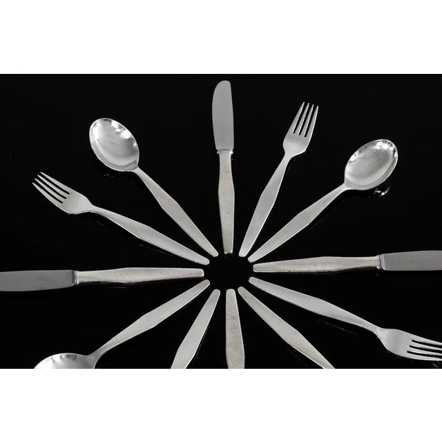 Silver Cutlery Set for Twelve People in Silver Nickel by Gio Ponti for Krupp, Italy, 1950s, Set of 36 For Sale - Image 8 of 10