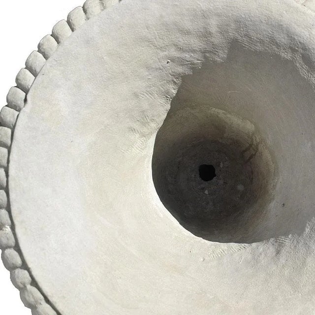 Round Fluted Concrete Basket Weave Garden Planters a Pair Chairish