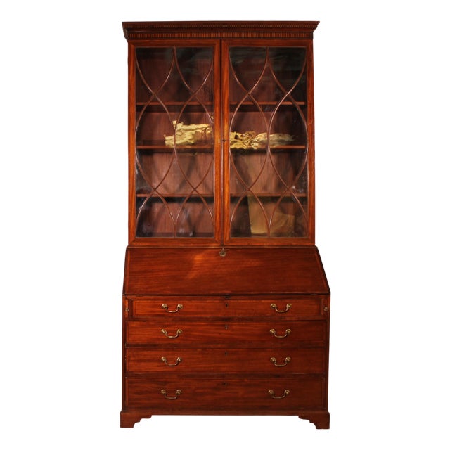 English Mahogany Glazed Secretaire, 1700s For Sale