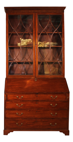 English Mahogany Glazed Secretaire, 1700s