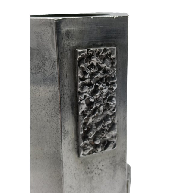 Handcrafted Pewter Vases, Italy, 1960s, Set of 2 For Sale - Image 4 of 12