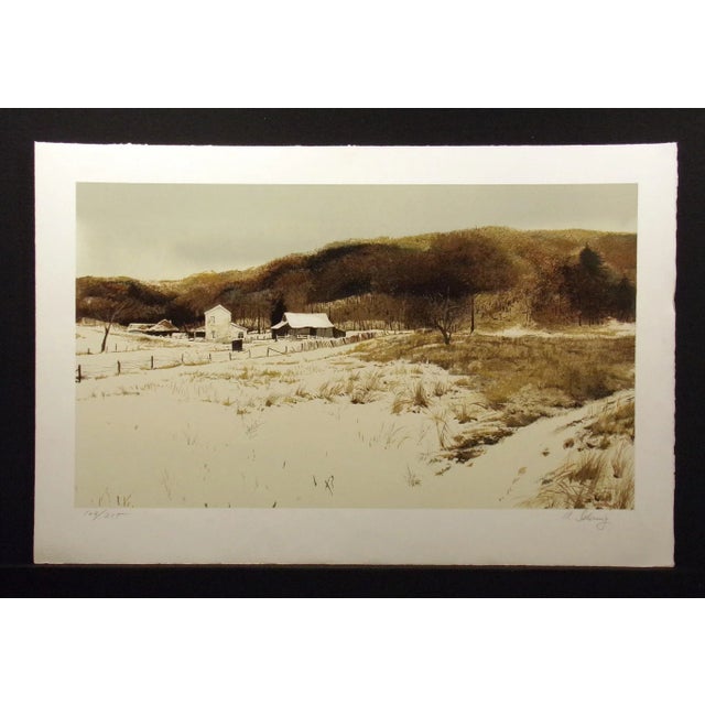 Realism 1980s Adolf Sehring "Snowdrift" Hand Signed Fine Art Lithograph For Sale - Image 3 of 6