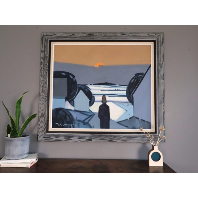 Mid-Century Modern Mid-Century Modern 'Winter Light at Dusk' Vintage Swedish Landscape Oil Painting, Framed For Sale - Image 3 of 11