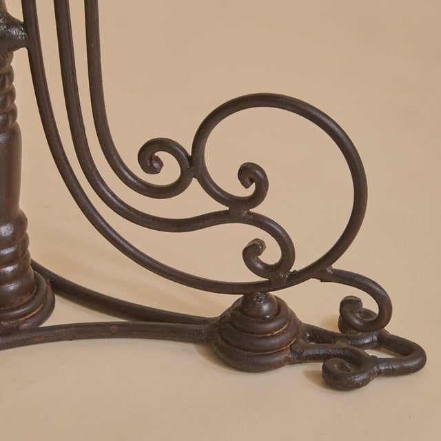 Mid-Century Modern French Iron + Concrete Guéridon Side Table, 1940s For Sale - Image 3 of 13