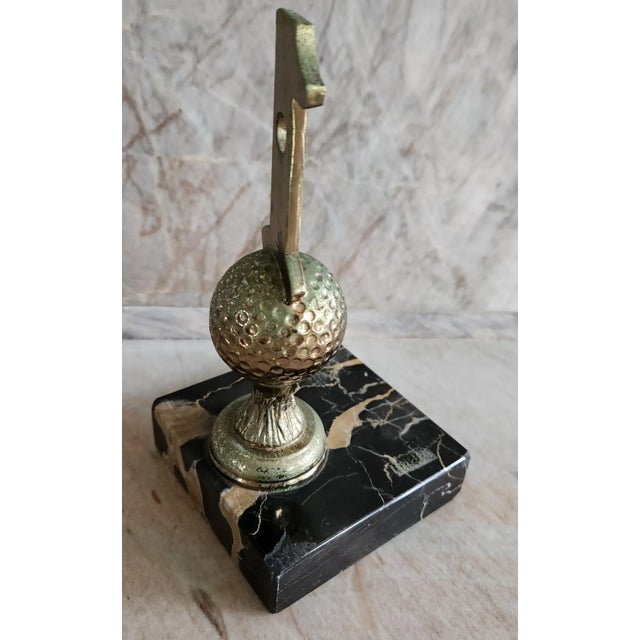 1962 Golf Trophy on Black Marbled Stone Base Hole in One For Sale In San Diego - Image 6 of 14