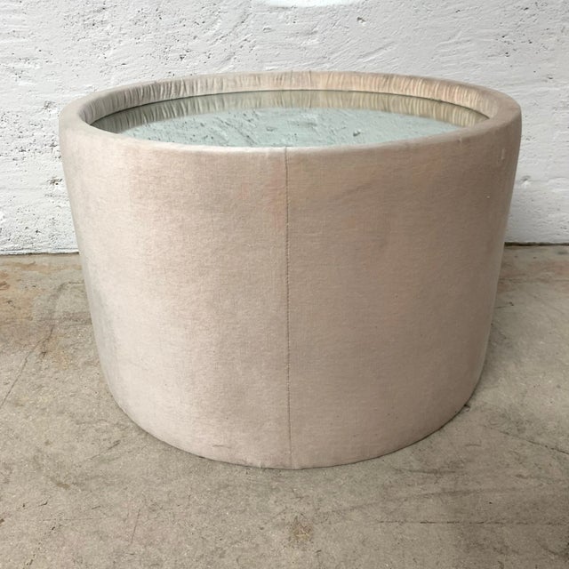 Comfort Designs, Inc. Adrian Pearsall Champagne Velvet Upholstered and Mirrored Coffee Side End Table For Sale - Image 4 of 9