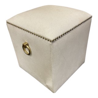 Arteriors Harrison Hair-On-Hide Storage Cube Ottoman For Sale