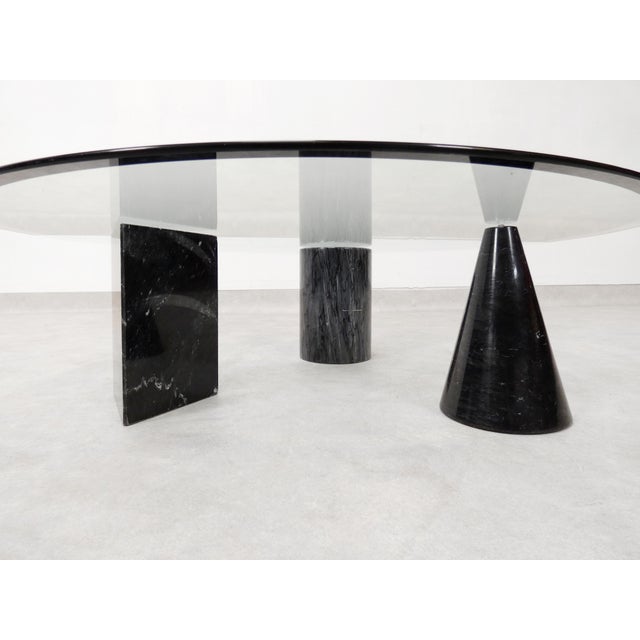 Vintage Italian Marble and Glass Coffee Table, 1970s For Sale - Image 16 of 18