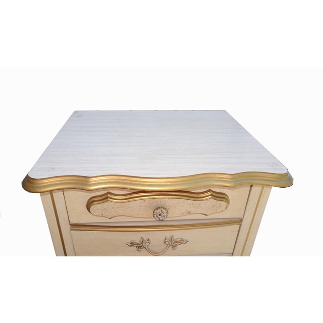 Dresser Vintage French Provincial Tallboy Dresser Lingerie Chest Brass Hardware #1 For Sale - Image 4 of 15