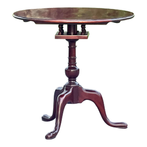 Queen Anne Style Mahogany Bird Cage Tilt Top Tea Table