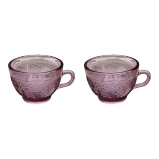 1990s Amethyst Pressed Glass Tea Cup by Indiana Glass Tiara Exclusives - a Pair For Sale