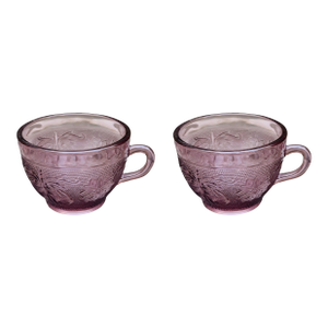 1990s Amethyst Pressed Glass Tea Cup by Indiana Glass Tiara Exclusives - a Pair