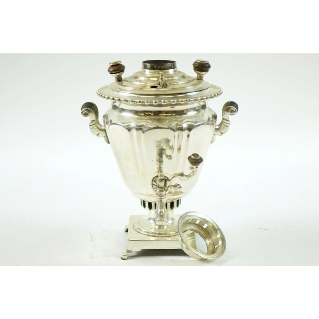 Late 19th Century Antique Silver Plated Russian Samovar For Sale - Image 4 of 4