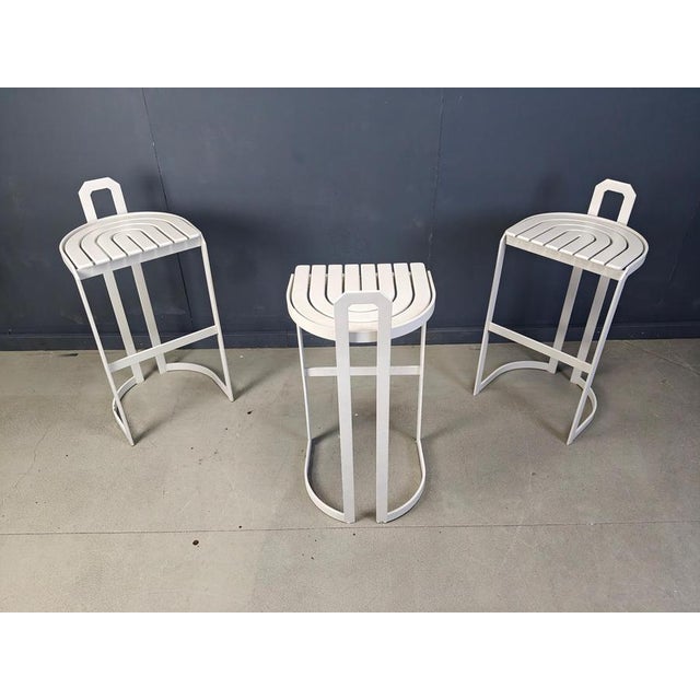 Vintage Bar Stools from Allmilmö, 1980s, Set of 3 For Sale - Image 4 of 14