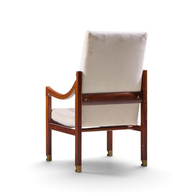 Mid 20th Century Kofod Larsen for Selig Megiddo Queen of Sheba Mid Century African Wenge Wood and Brass Chair For Sale - Image 5 of 9