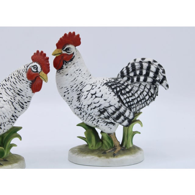 Vintage Farmhouse Black and White Ceramic Chickens For Sale - Image 4 of 13