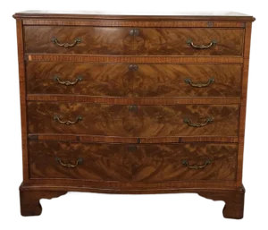 Antique Mahogany Chest of Drawers With Brass Hardware