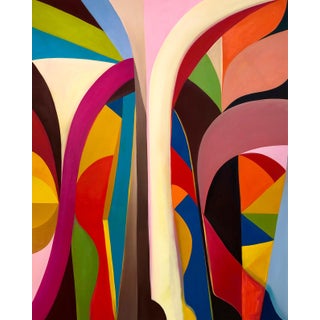 "Escalier Lefuel" Abstract Colorful Painting by Andrea Ferrigno For Sale