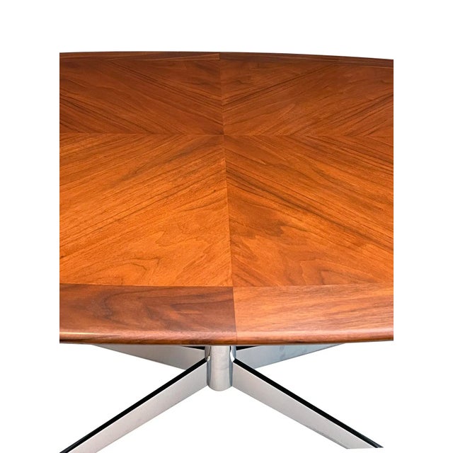A Florence Knoll Walnut and Chrome Oval Dining Table by g.m. Proctor & Sons For Sale In San Francisco - Image 6 of 8
