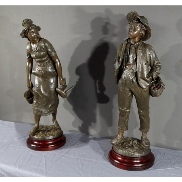Henri Weiss, Male & Female Sculptures, Late 19th Century, Regula, Set of 2 For Sale - Image 4 of 18