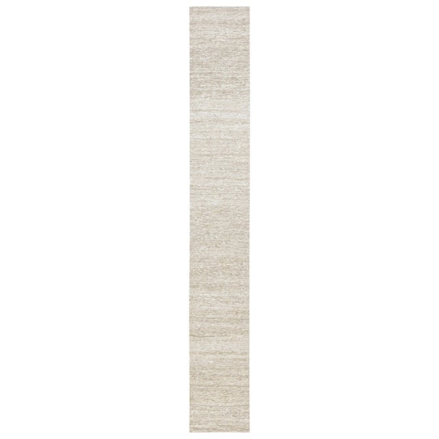 Modern Flat-Weave Beige Hemp and Wool Runner by Doris Leslie Blau For Sale