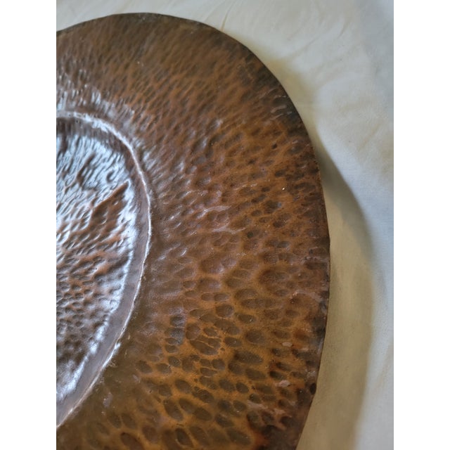 Early 20th Century Arts and Crafts Hammered Copper Plate/Charger For Sale - Image 5 of 6