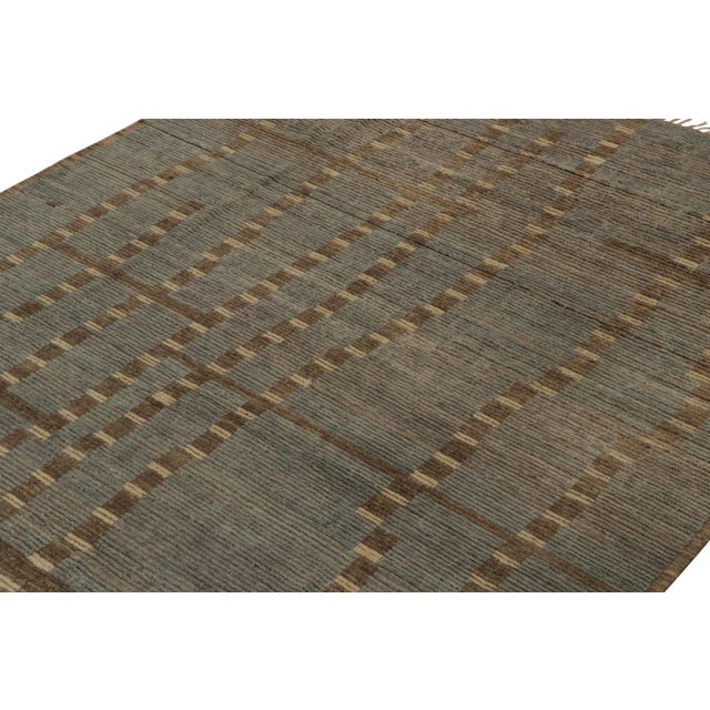 Rug & Kilim Rug & Kilim’s Modern Rug with Beige-brown Geometric Patterns - 6x9 For Sale - Image 4 of 7