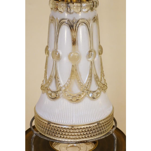 Lightolier Hollywood Regency Elaborate Slag Glass Diffuser Hanging Swag Torchiere Lamp Early 1960s For Sale In Los Angeles - Image 6 of 12