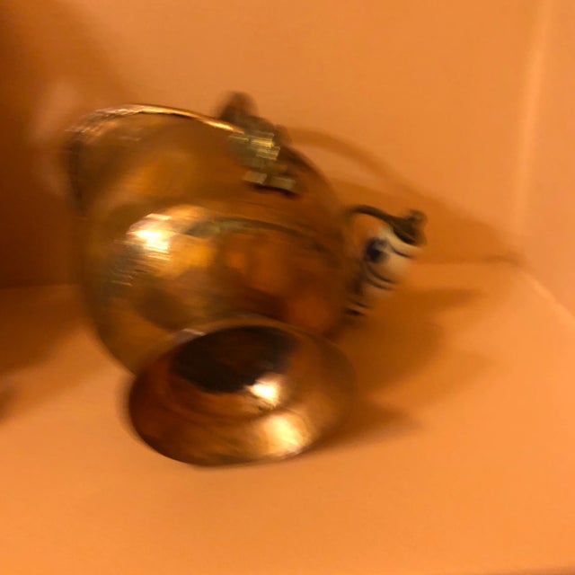 Antique Early 20th Century Mini Copper Scuttle Delft Handle For Sale - Image 6 of 7