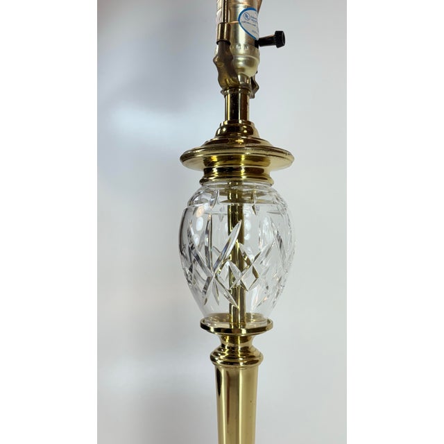 Vintage Brass & Crystal Table Lamp Neoclassical Hollywood Regency 29" Tall For Sale - Image 11 of 12