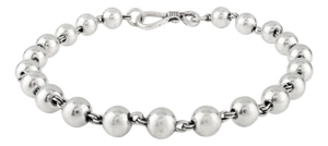 925 Sterling Silver Ball Beaded Bracelet Size 8 by Carat&her- Gifts for Her